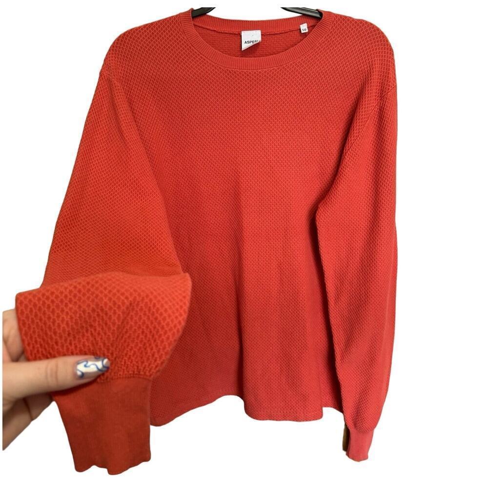 Aspesi Waffle Knitwear Sweatshirt Sweater Pullover Sweater Pink Size Large